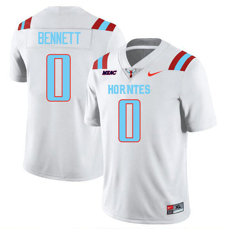 Delaware State Hornets #0 Kaiden Bennett College Football Jerseys,Uniforms Stitched-White